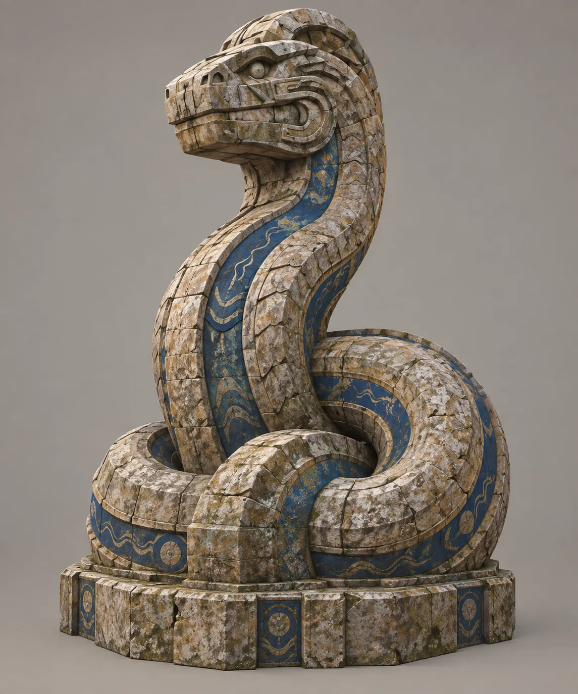 Concept study of a carved river guardian sculpture